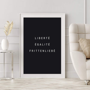 Schwarzes Poster mit weißem Spruch