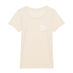 Vanilla farbendes T-Shirt mit weißem Print